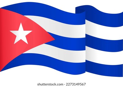 Cuba flag wave isolated on png or transparent background