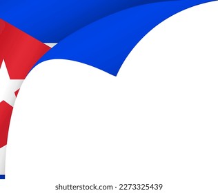 Cuba flag wave isolated on png or transparent background