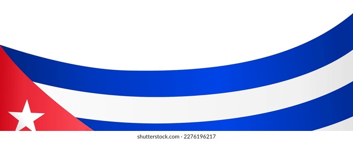 Cuba flag wave isolated on png or transparent background