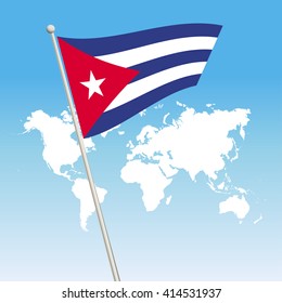 Cuba Flag. waving flag
