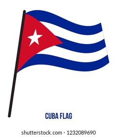 Cuba Flag Waving Vector Illustration on White Background. Cuba National Flag.