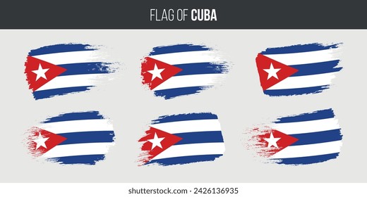 Banderas de Cuba pincel trazo grunge ilustración vectorial bandera de cuba aislado en blanco