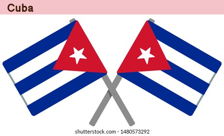 Cuba Flags Isolated on white Background. vector illustration.