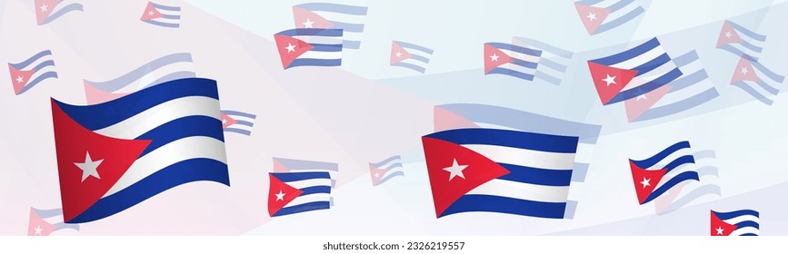 Cuba flag-themed abstract design on a banner. Abstract background design with National flags. Vector illustration.