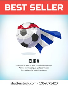 Cuba football or soccer ball. Football national team. Vector illustration.