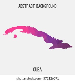 Cuba in geometric polygonal style.Abstract tessellation,modern design background. Vector illustration 