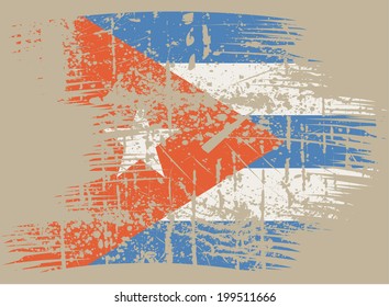 Cuba grunge flag