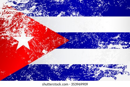 Cuba Grunge Texture Flag. Grunge effect can be cleaned easily.