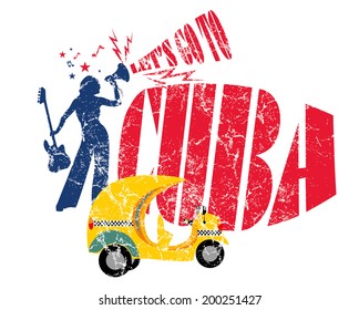 cuba havana dance girls vector art