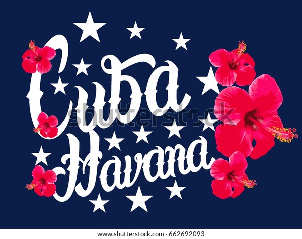 Cuba Havana\
flower graphic design vector\
art