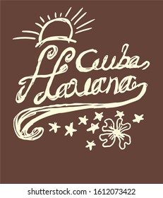 Cuba Havana graphic design vector art