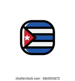 Cuba Icon , National Flag Square Symbol .