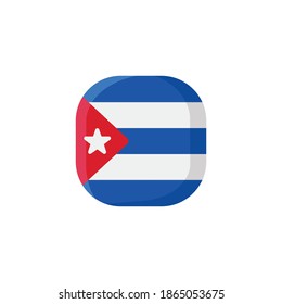 Cuba Icon , National Flag Square Symbol .