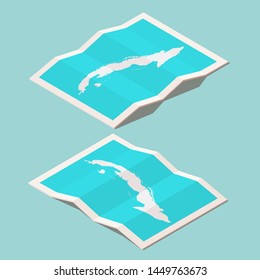 Cuba isometric maps. Two sides view. Vector illustration