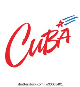 Cuba lettering design for t-shirt, mug, poster. Viva Cuba Libre. Apparel Print.