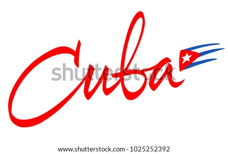 Cuba lettering design for t-shirt, mug, poster, postcard, sign. Viva Cuba Libre handwritten inscription. Vector, svg, eps, ai.