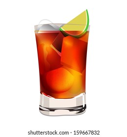 Cuba libra lemon alcohol cocktail 