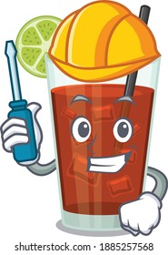 Cuba libre cocktail caricature design concept worked as an automotive