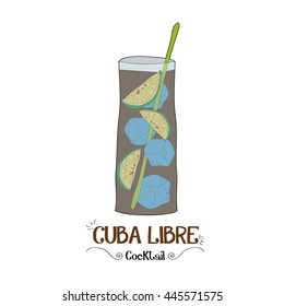 Cuba Libre cocktail for a customer illustration for bar business