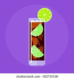 Cuba Libre  cocktail flat icon