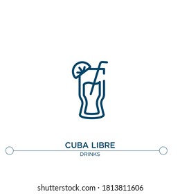 cuba libre outline vector icon. simple element illustration. cuba libre outline icon from editable drinks concept. can be used for web and mobile
