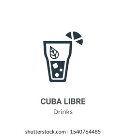 Cuba libre vector icon on white background. Flat vector cuba libre icon symbol sign from modern drinks collection for mobile concept and web apps design.