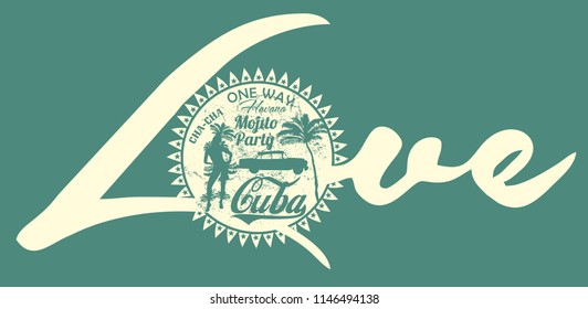 Cuba lover graphic design vector art