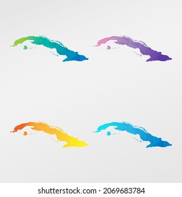 Cuba Low Poly Map Clip Art Design. Geometric Polygon Graphic National Icon. Vector Illustration Symbol.