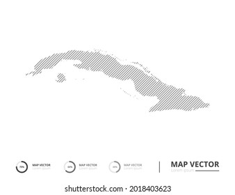 Cuba map abstract line gray on white background vector for presentation. Creative concept for infographic.