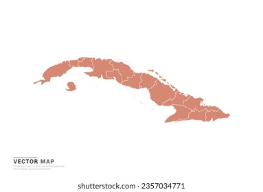 Cuba Map - abstract style orange isolated on white background for design vector.