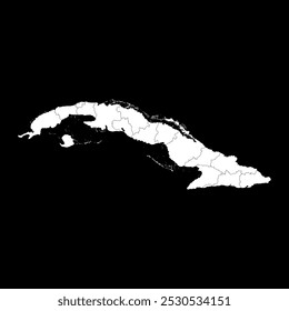 Cuba map with administrative divisions. Vector illustration.