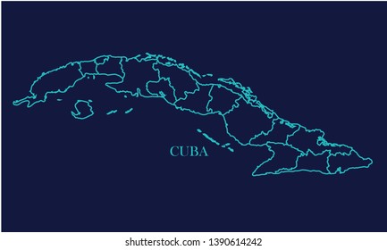 Cuba Map Background Vector eps10