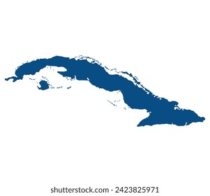 Cuba map. Map of Cuba in blue color