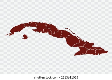 Cuba Map burnt brown Color on White Background quality files Color (701205) png