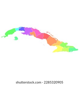 Cuba map colorful country icon