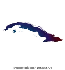 Cuba map - Colorful Polygonal map of Cuba rumpled triangular low poly style gradient graphic background , Vector illustration eps 10.