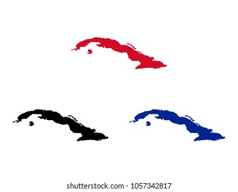 Cuba map in colors 