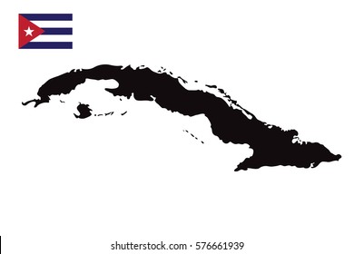 Cuba Map with Flag Vector