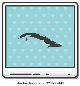 Cuba map flat vector icon.