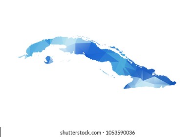 cuba map in geometric polygonal style. cuba map of isolated. Vector Illustration Eps10.