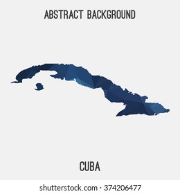 Cuba map in geometric polygonal style.Abstract tessellation,modern design background. Vector illustration EPS8