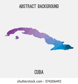 Cuba map in geometric polygonal style.Abstract tessellation,modern design background. Vector illustration EPS8