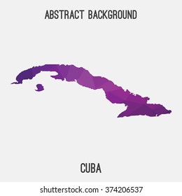 Cuba map in geometric polygonal style.Abstract tessellation,modern design background. Vector illustration EPS8