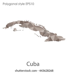 Cuba map in geometric polygonal style.Abstract gems triangle,modern design background. Vector illustration EPS10