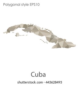 Cuba map in geometric polygonal style.Abstract gems triangle,modern design background. Vector illustration EPS10