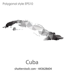 Cuba map in geometric polygonal style.Abstract gems triangle,modern design background. Vector illustration EPS10