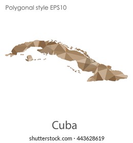 Cuba map in geometric polygonal style.Abstract gems triangle,modern design background. Vector illustration EPS10