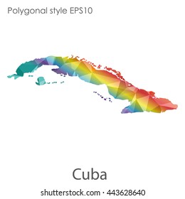 Cuba map in geometric polygonal style.Abstract gems triangle,modern design background. Vector illustration EPS10