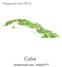 Cuba map in geometric polygonal style.Abstract gems triangle,modern design background. Vector illustration EPS10