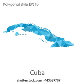 Cuba map in geometric polygonal style.Abstract gems triangle,modern design background. Vector illustration EPS10